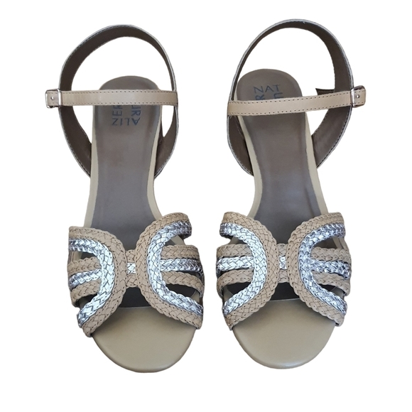 Naturalizer Shoes - NATURALIZER Kingston Braided Block Heel Sandal, Size 9M, Tan Mutli